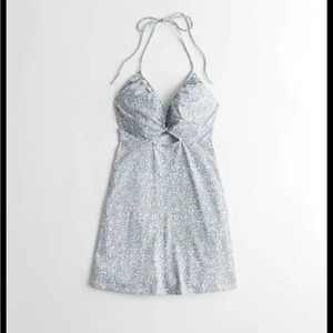 HOLLISTER Dress never worn. Pretty white and light blue floral dress/coverup